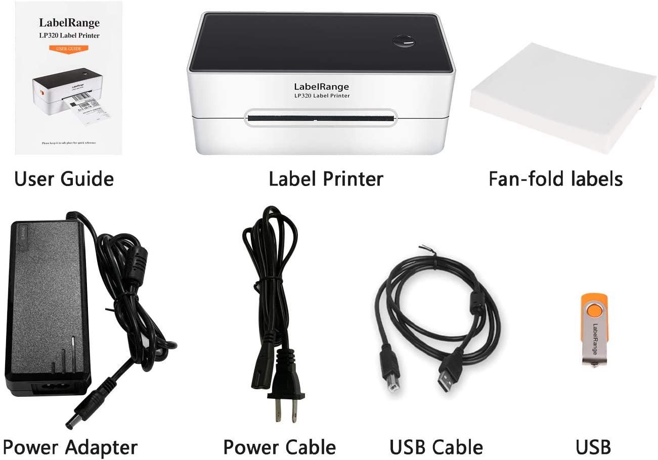LabelRange LP320 Label Printer – High Speed 4x6 Thermal White+Orange