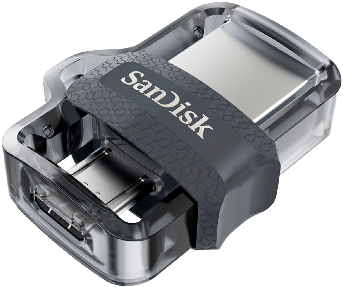 SanDisk - Ultra 128GB USB 3.0, Micro Flash Drive - Grey/Transparent