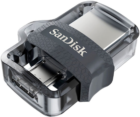 SanDisk - Ultra 128GB USB 3.0, Micro Flash Drive - Grey/Transparent