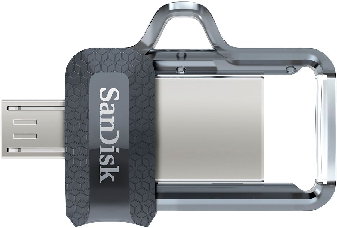 SanDisk - Ultra 128GB USB 3.0, Micro Flash Drive - Grey/Transparent