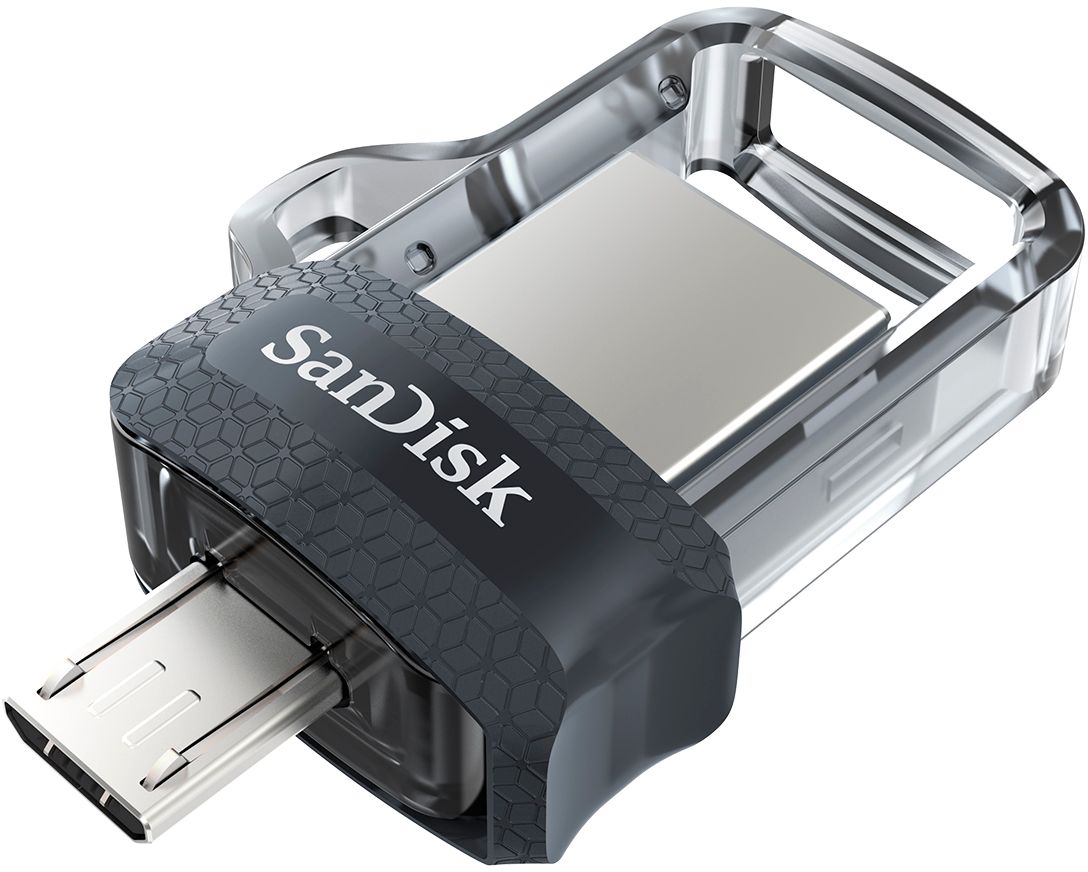 SanDisk - Ultra 128GB USB 3.0, Micro Flash Drive - Grey/Transparent