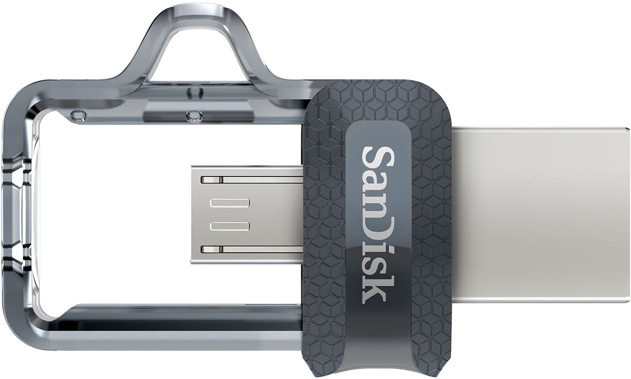 SanDisk - Ultra 128GB USB 3.0, Micro Flash Drive - Grey/Transparent