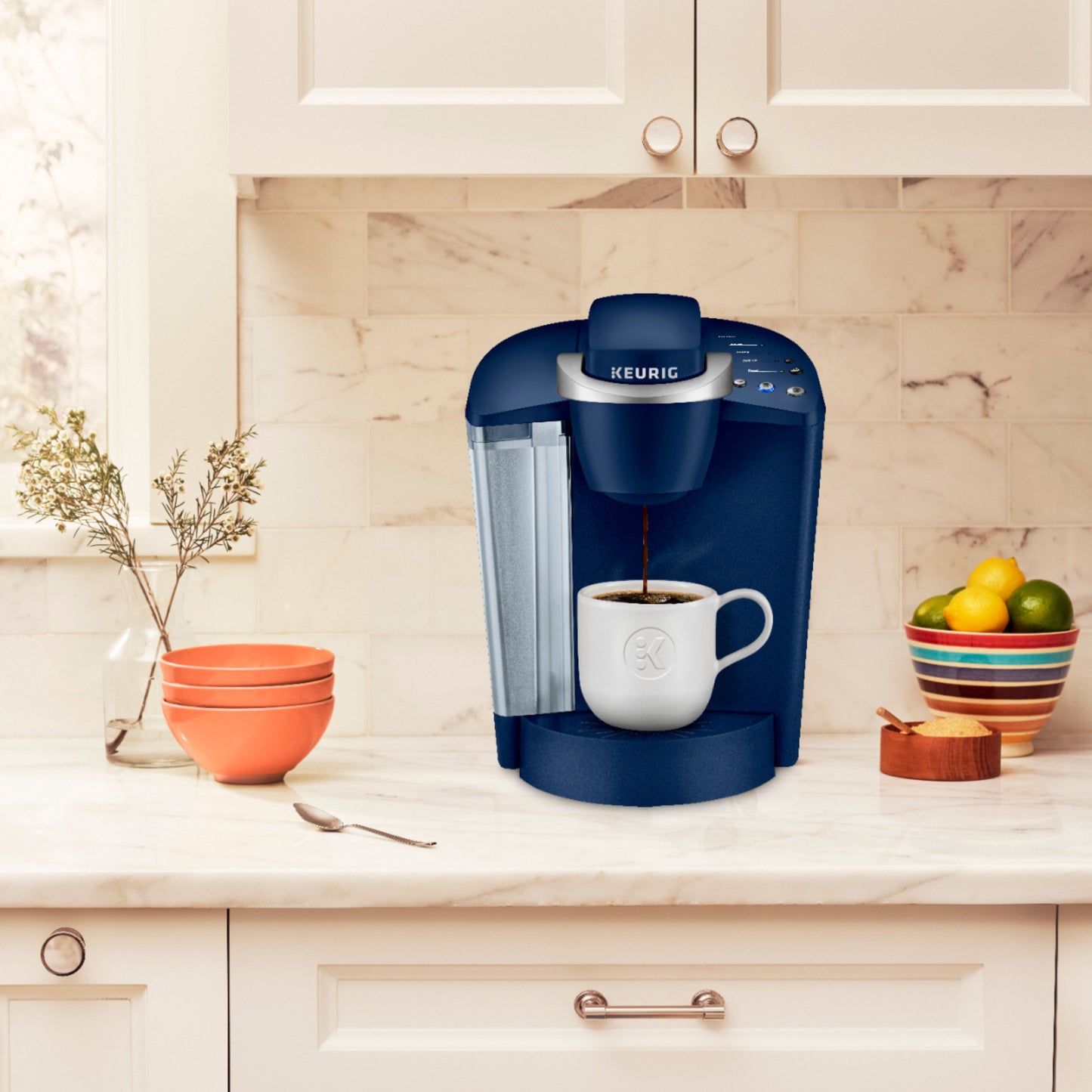 Keurig - K-Classic K50 Single Serve K-Cup Pod Coffee Maker - Patriot Blue