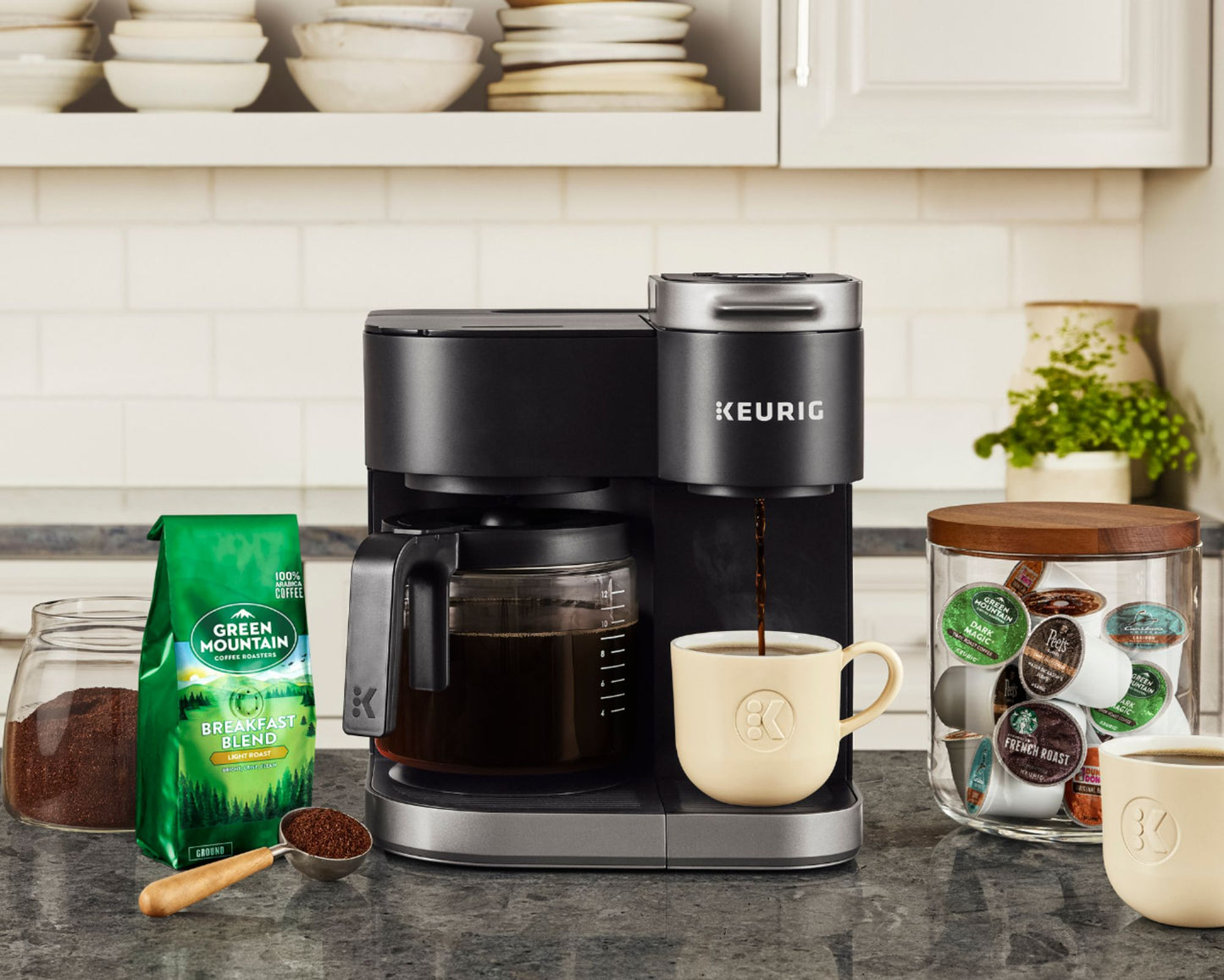 Keurig - K-Duo 12-Cup Coffee Maker and Single Serve K-Cup Brewer - Black