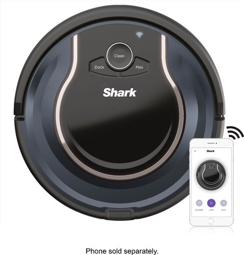Shark - ION ROBOT Wi-Fi Connected Robot Vacuum - Black/Navy Blue