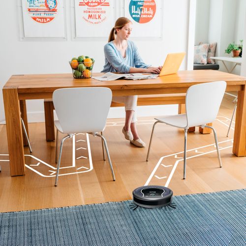 Shark - ION ROBOT Wi-Fi Connected Robot Vacuum - Black/Navy Blue