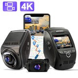 Rexing - V1P Max Real 4K UHD Dual-Channel Front and Rear Wi-Fi Dash Camera -...