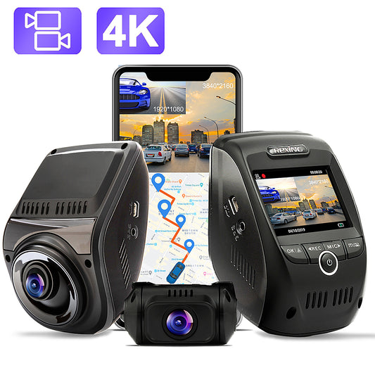 Rexing - V1P Max Real 4K UHD Dual-Channel Front and Rear Wi-Fi Dash Camera -...