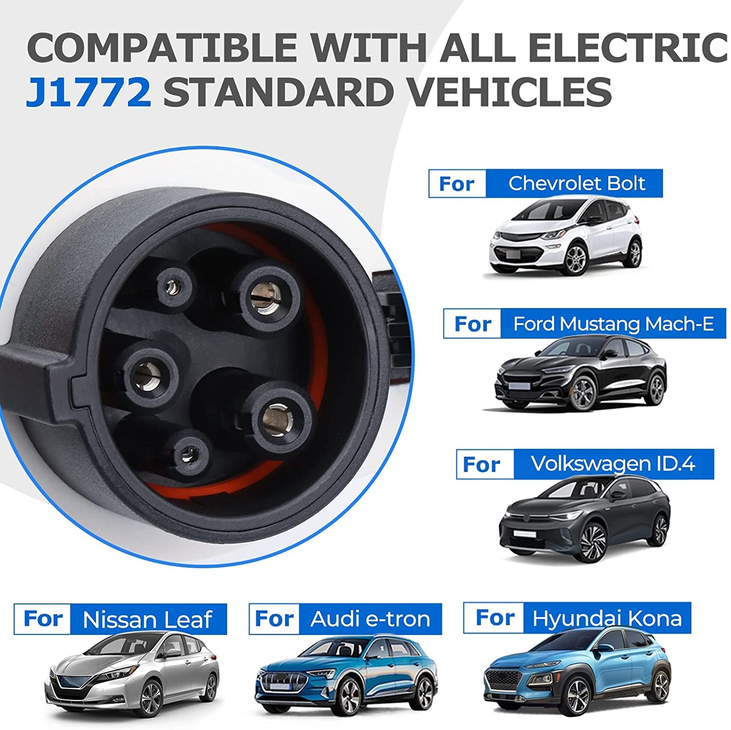 BougeRV Level 2 EV Charger, 240V 32Amp 25 Feet Charging Cable, Portable EVSE...