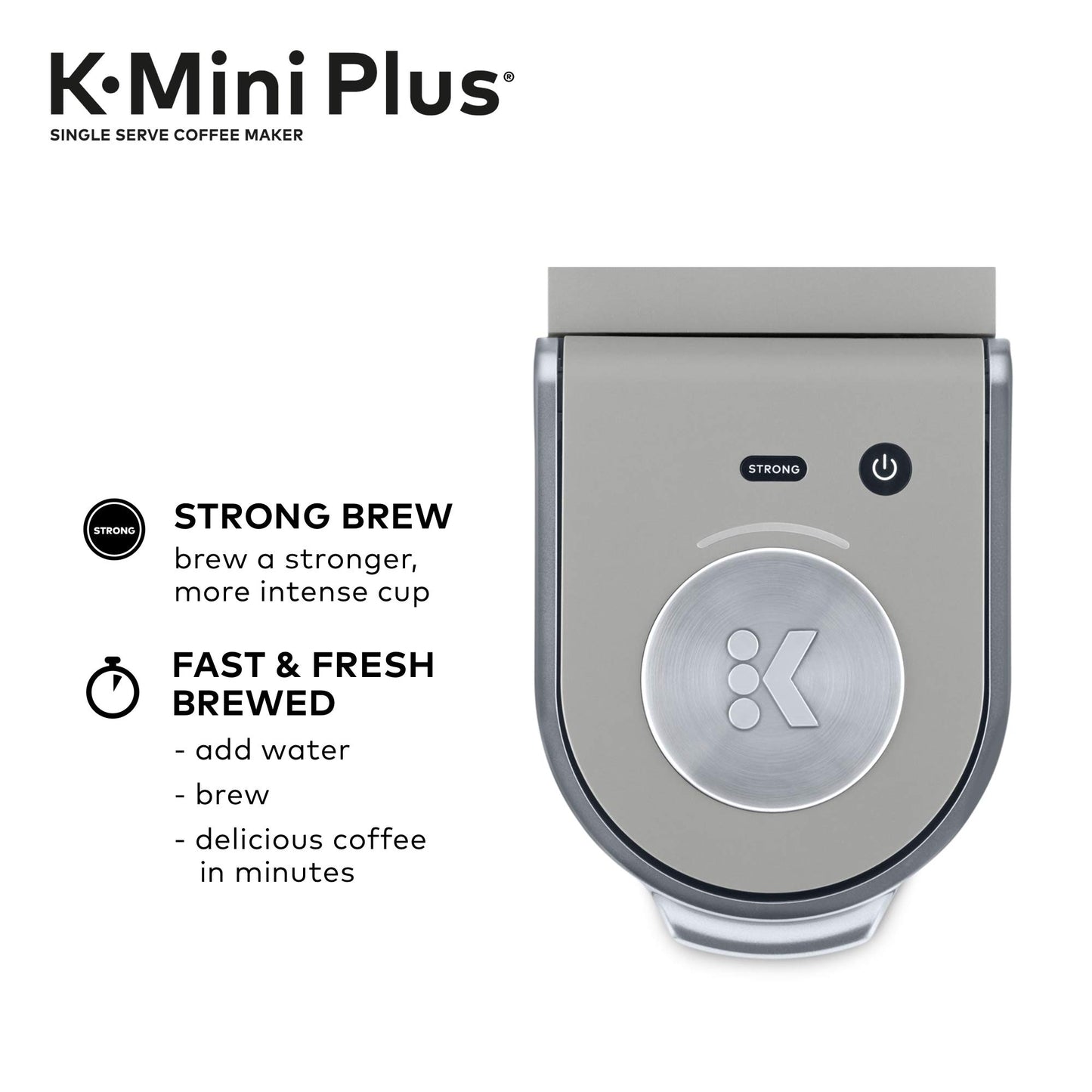 Comes With 6 to 12 oz. Brew Size, K-Cup Pod Storage, and Travel Mug Friendly, Studio Gray