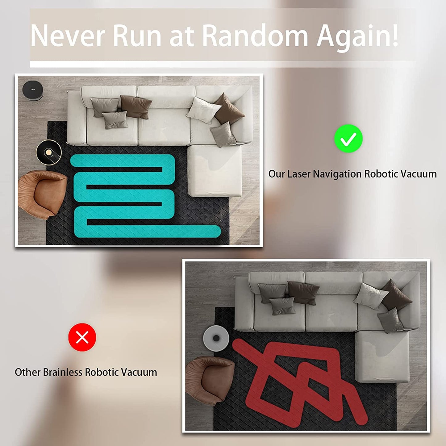 Uoni V980Plus Robot Vacuum Cleaner with Self-Emptying Black With Emptying Bin