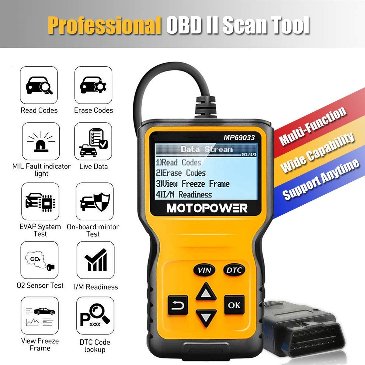 MOTOPOWER MP69033 Car OBD2 Scanner Code Reader Engine Fault Reader...