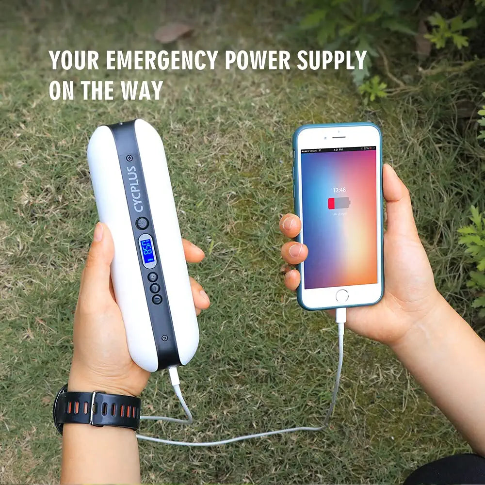 Portable Air Compressor Mini Inflator Electric Pump for Car Bike A2-white