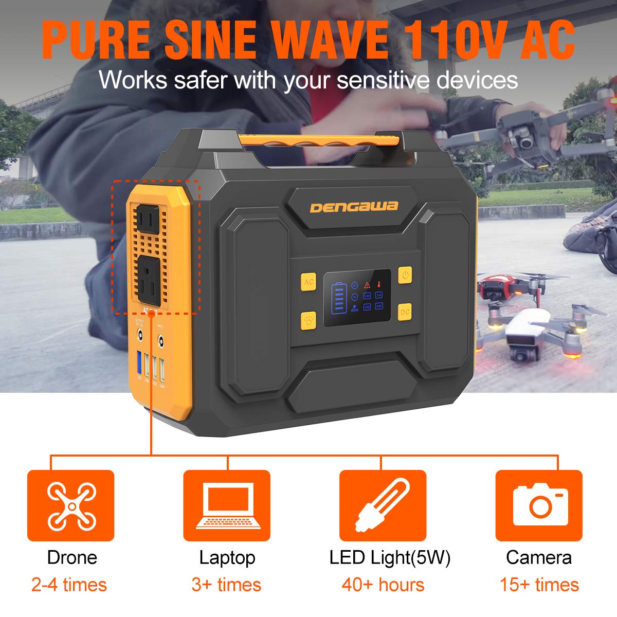 DenGaWa Portable Power Station 250Wh, Laptop Charger Lithium Battery Power...