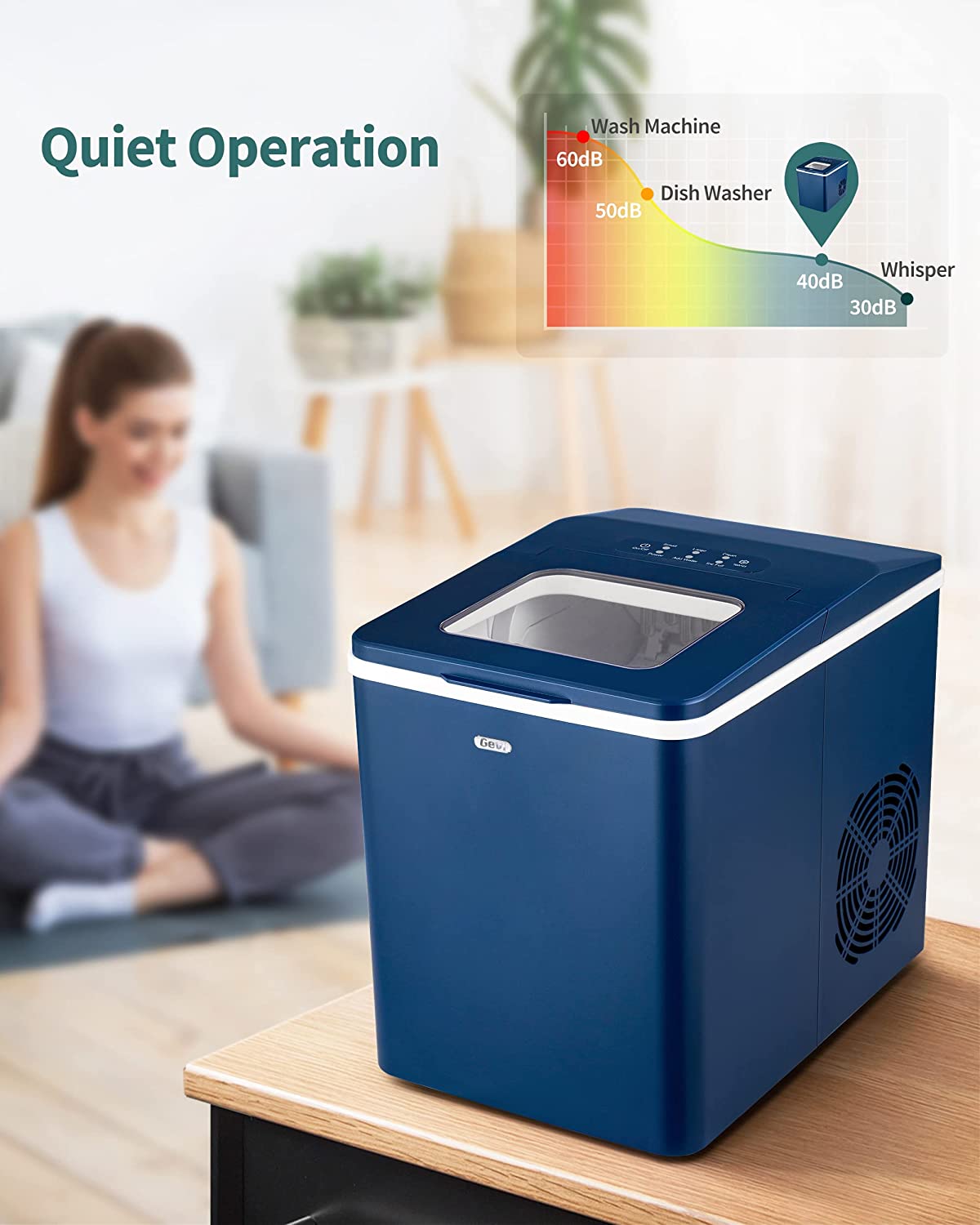 Gevi Household Ice Maker Machine | Countertop Icemaker with Self Blue