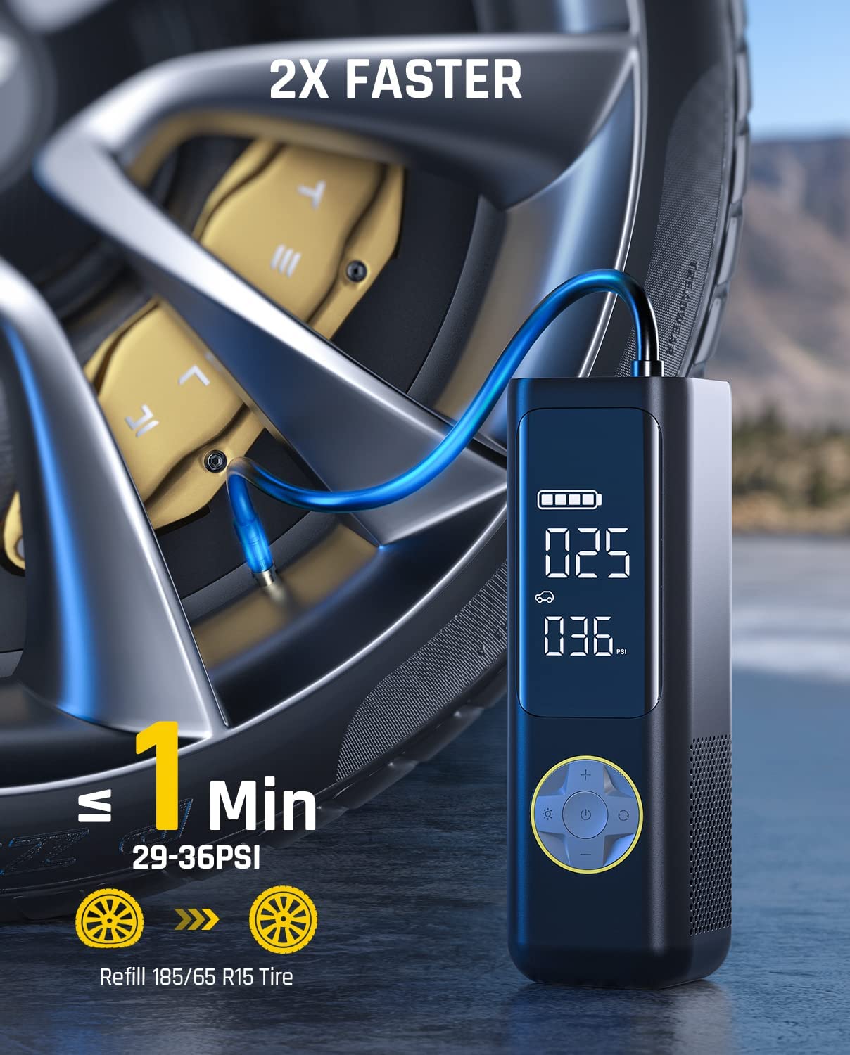 Fanttik X8 APEX Tire Inflator Portable Air Compressor, 2X Faster Black