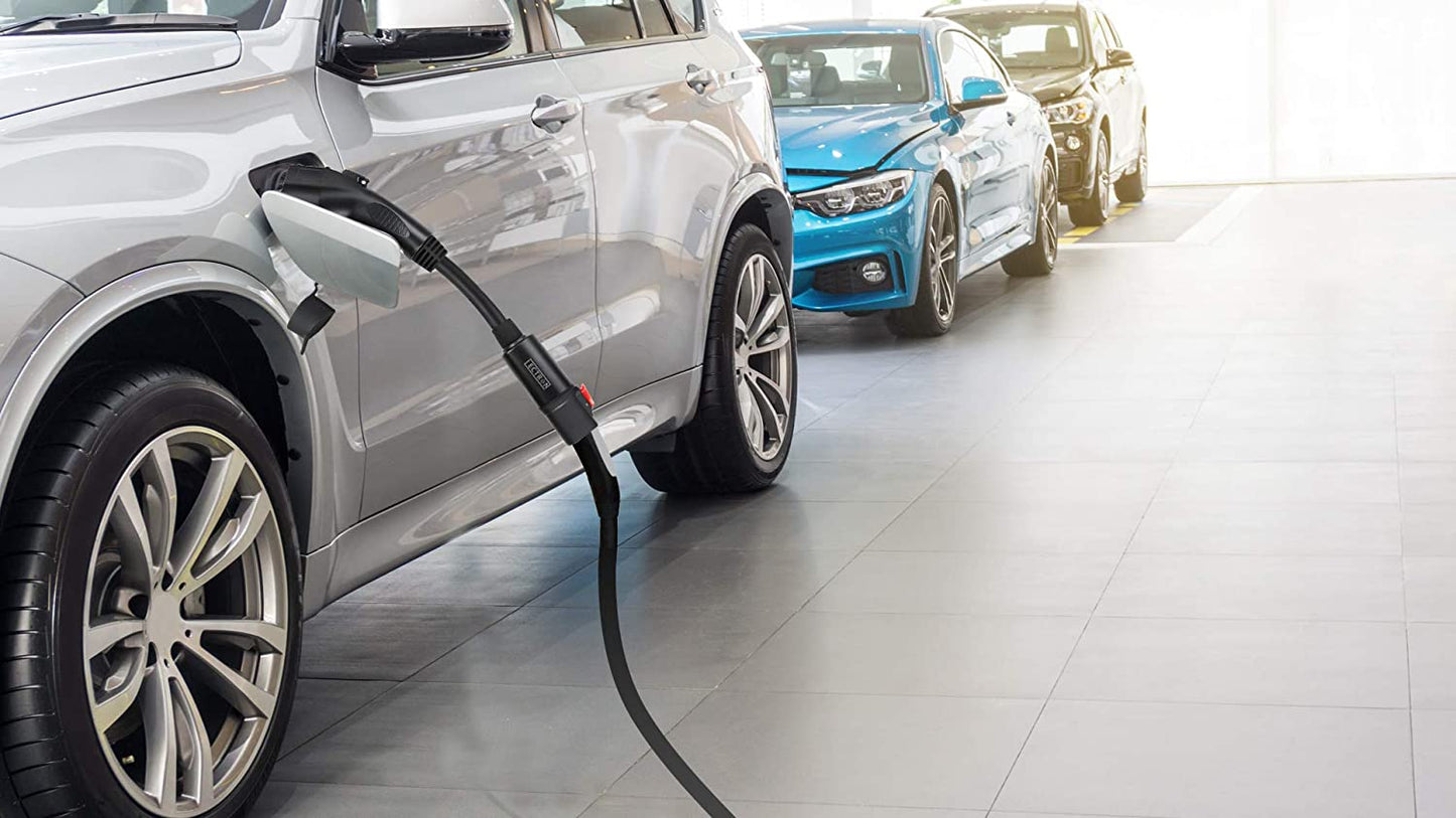 Lectron - Tesla to J1772 Adapter, Max 40A & 250V - Compatible with Black