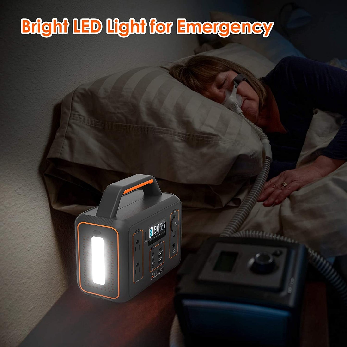 ALLWEI Portable Power Station, 300W/Peak 600W Solar Generator 280Wh/78000mAh...