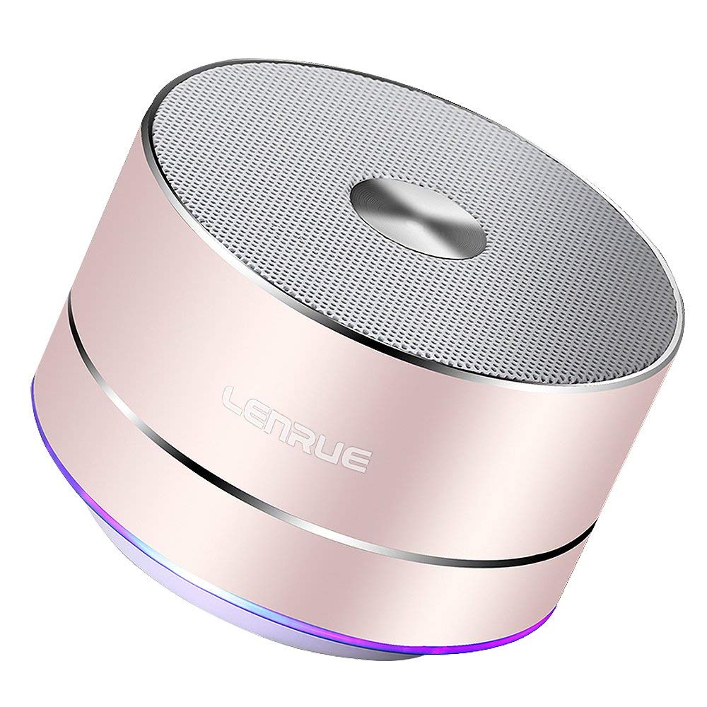 A2 LENRUE Portable Wireless Bluetooth Speaker with Rose Gold