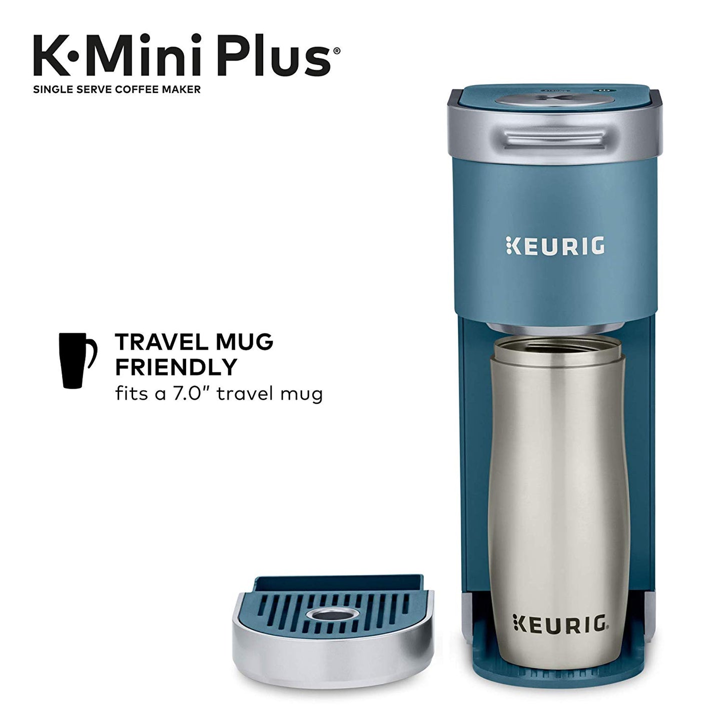 Keurig K-Mini Plus Coffee Maker, Single Serve K-Cup Pod Evening Teal