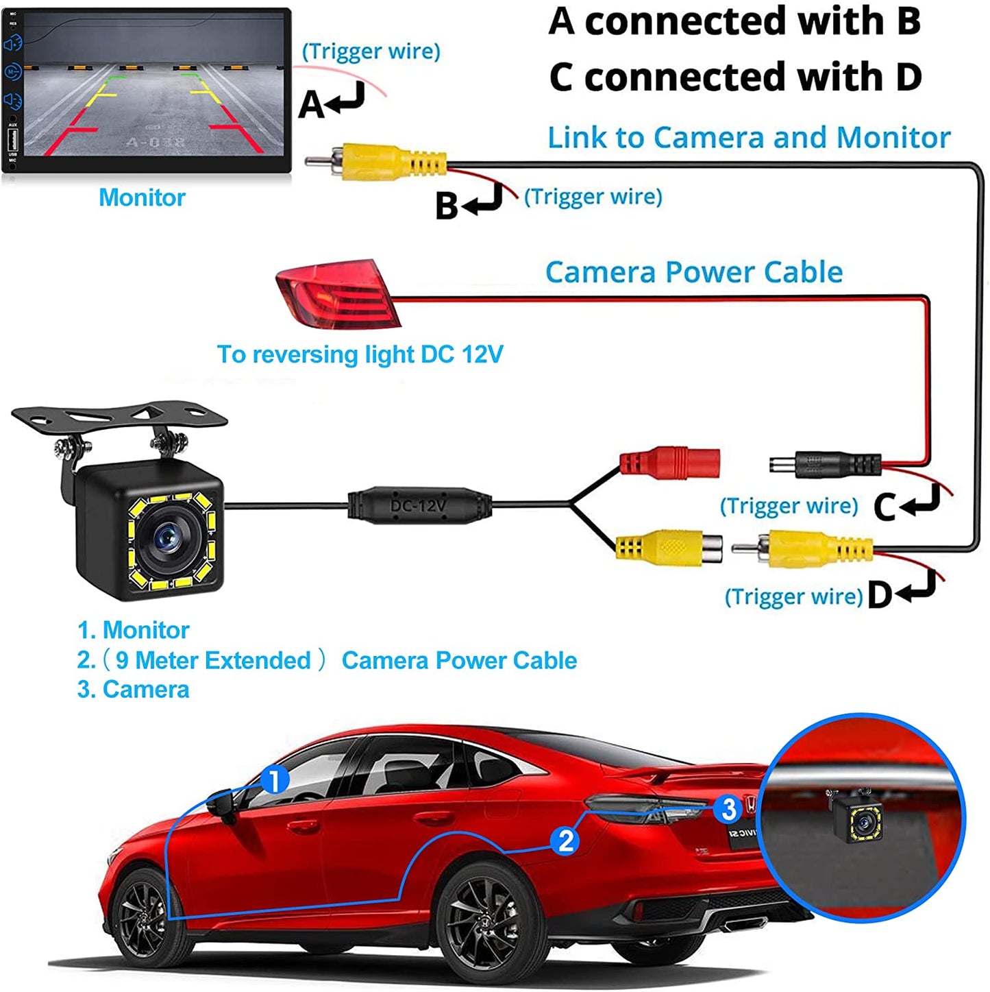 Double Din Car Stereo Compatible with Apple Carplay & Android Auto,7 Black