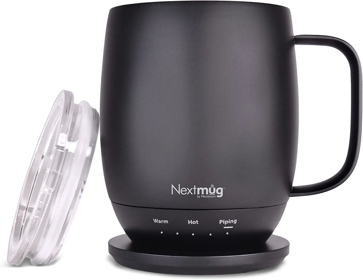 Nextmug - Temperature-Controlled, Self-Heating Coffee Mug (Black - 14 Black