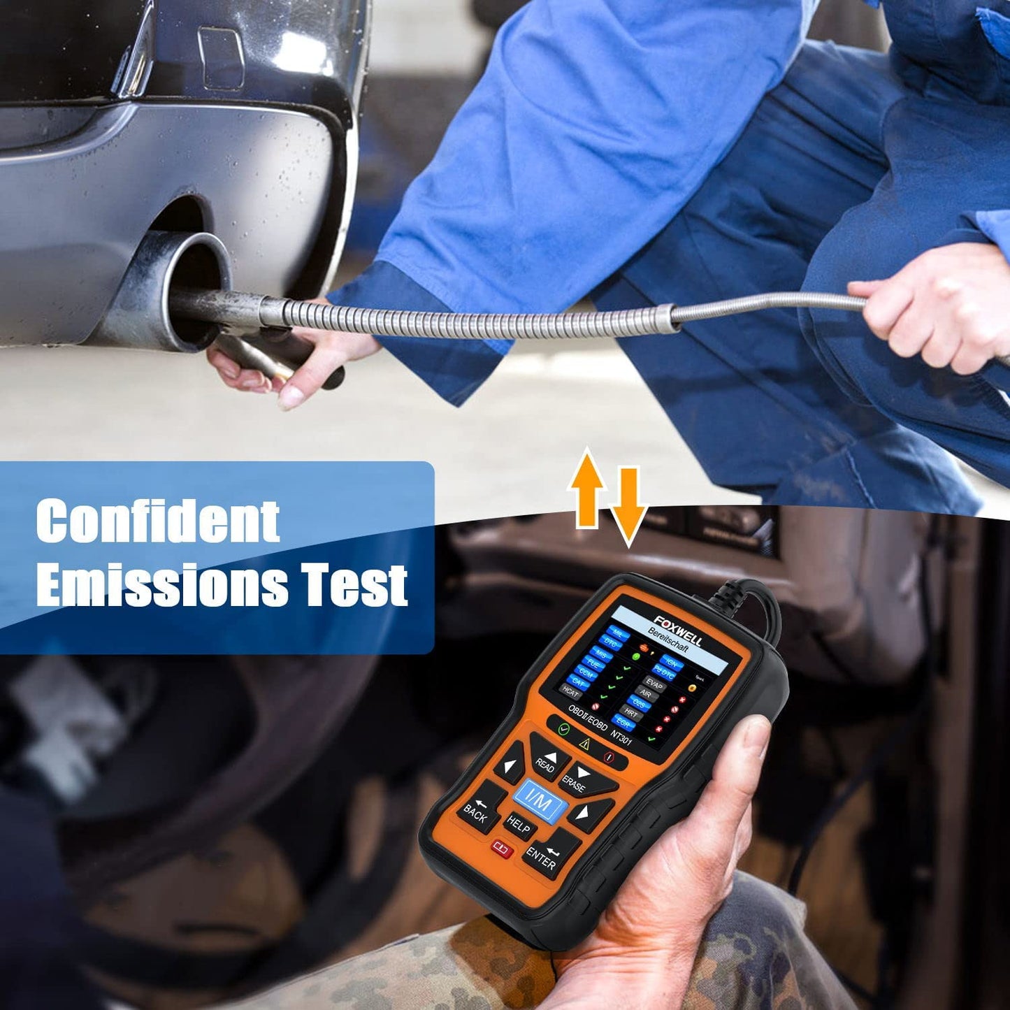 FOXWELL NT301 OBD2 Scanner Live Data Professional Mechanic OBDII Diagnostic...