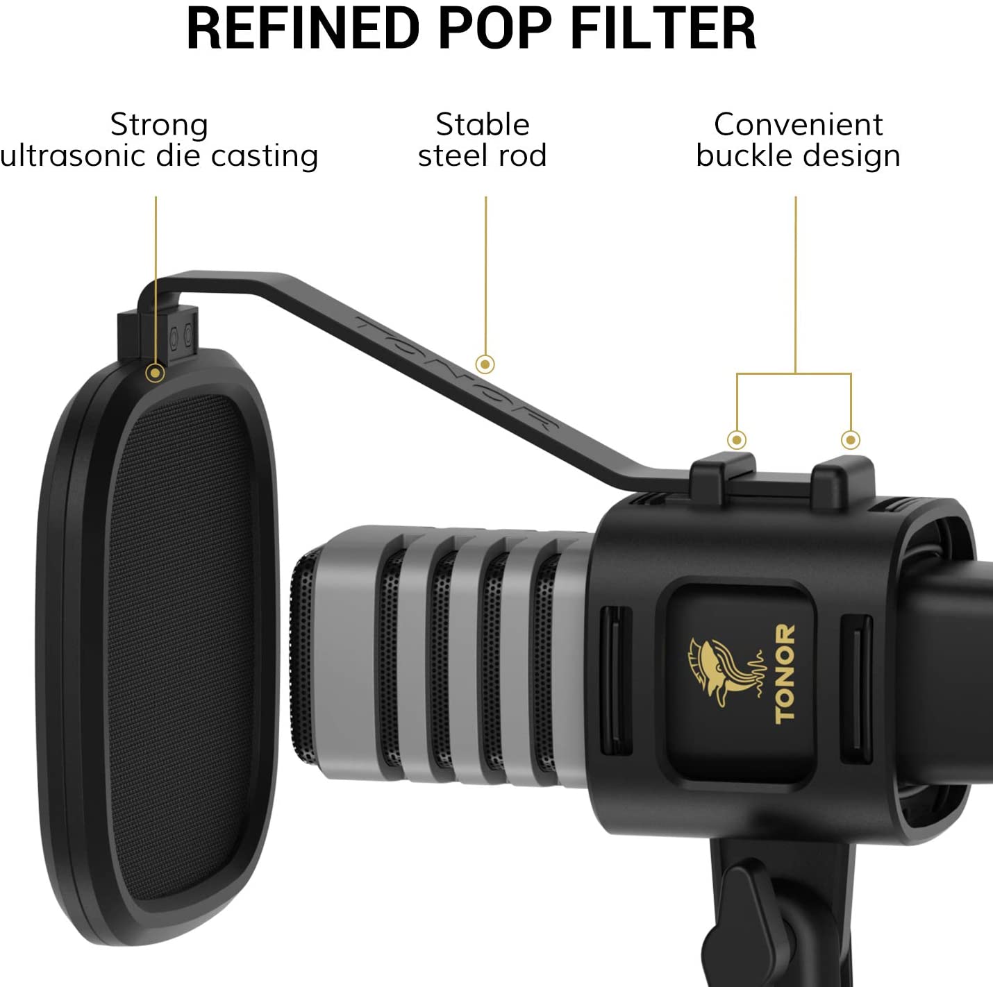 USB Microphone, TONOR Condenser Computer PC Mic with Tripod Stand, Pop...