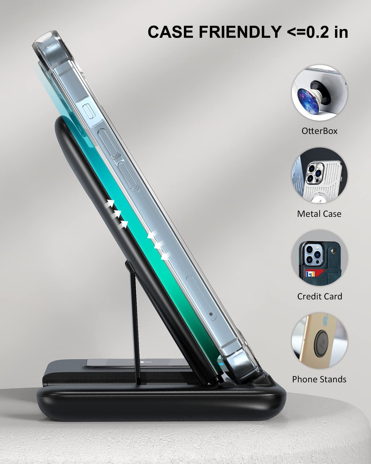 Wireless Charging Station, 3 in 1 Charger Awireless charger -black