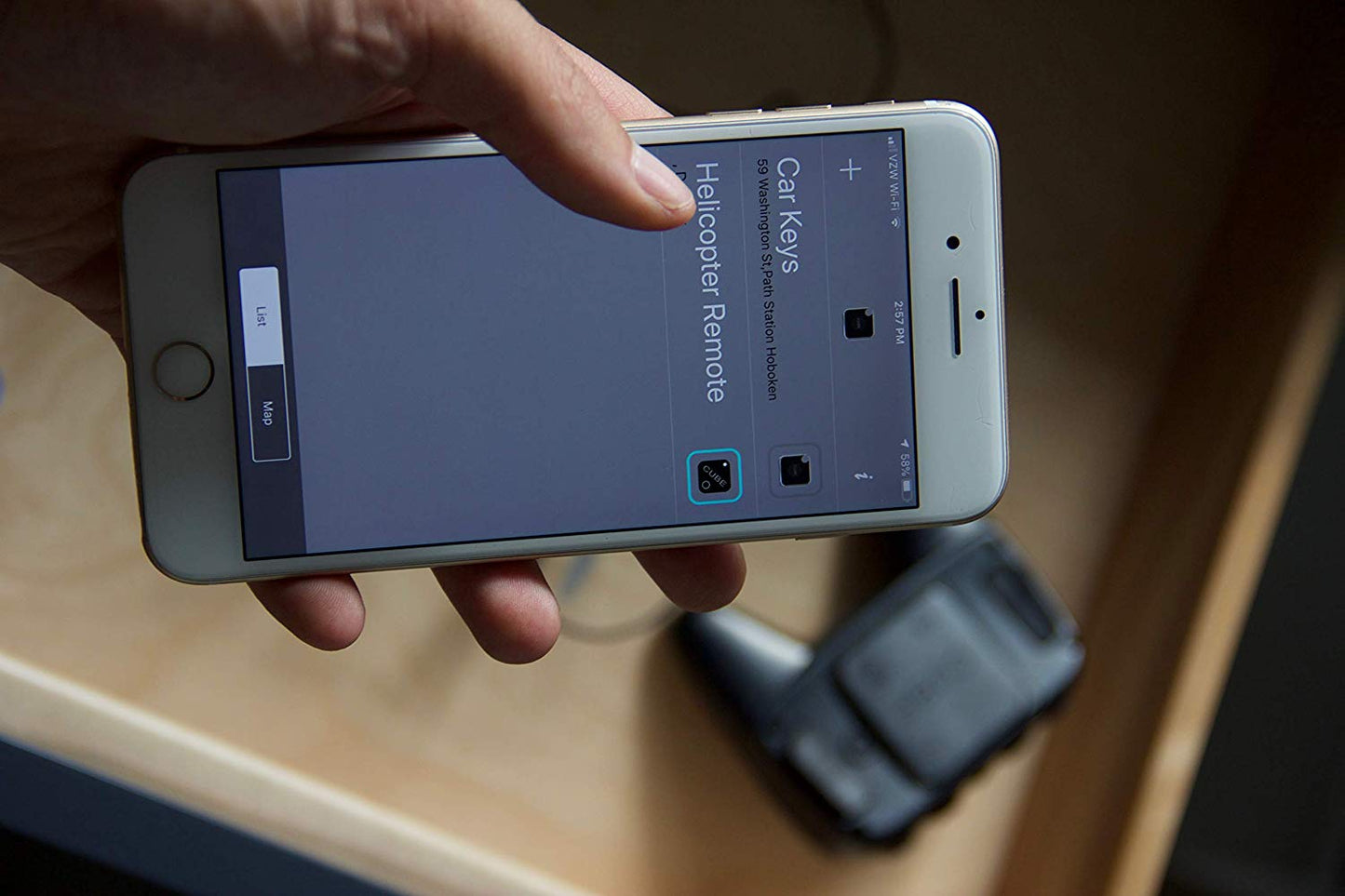 Cube Shadow Item Finder Ultra Thin Tracker Rechargable Battery Wallet Remote...