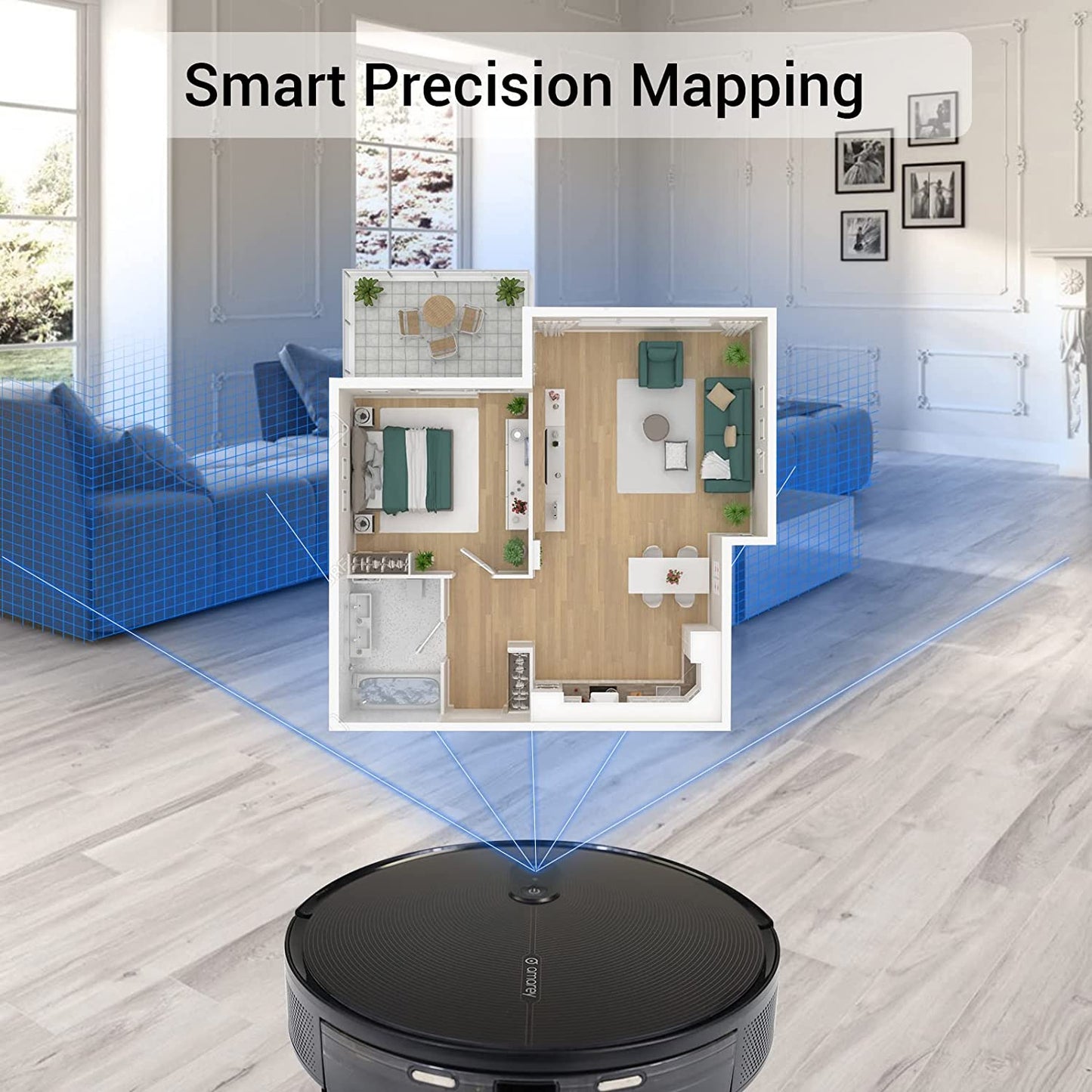 Robot Vacuum Self Emptying and Mop Combo, Amarey A90+ Robotic Black