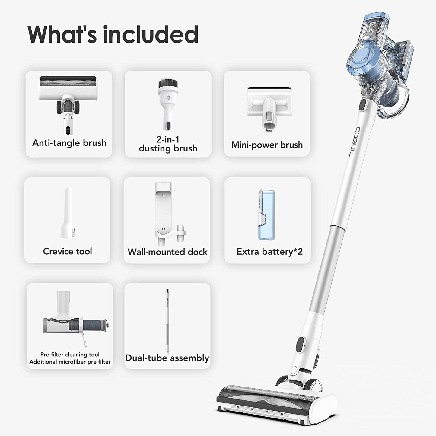 Tineco A11 Pet Ex Cordless Stick Vacuum, Lightweight Handheld Long...