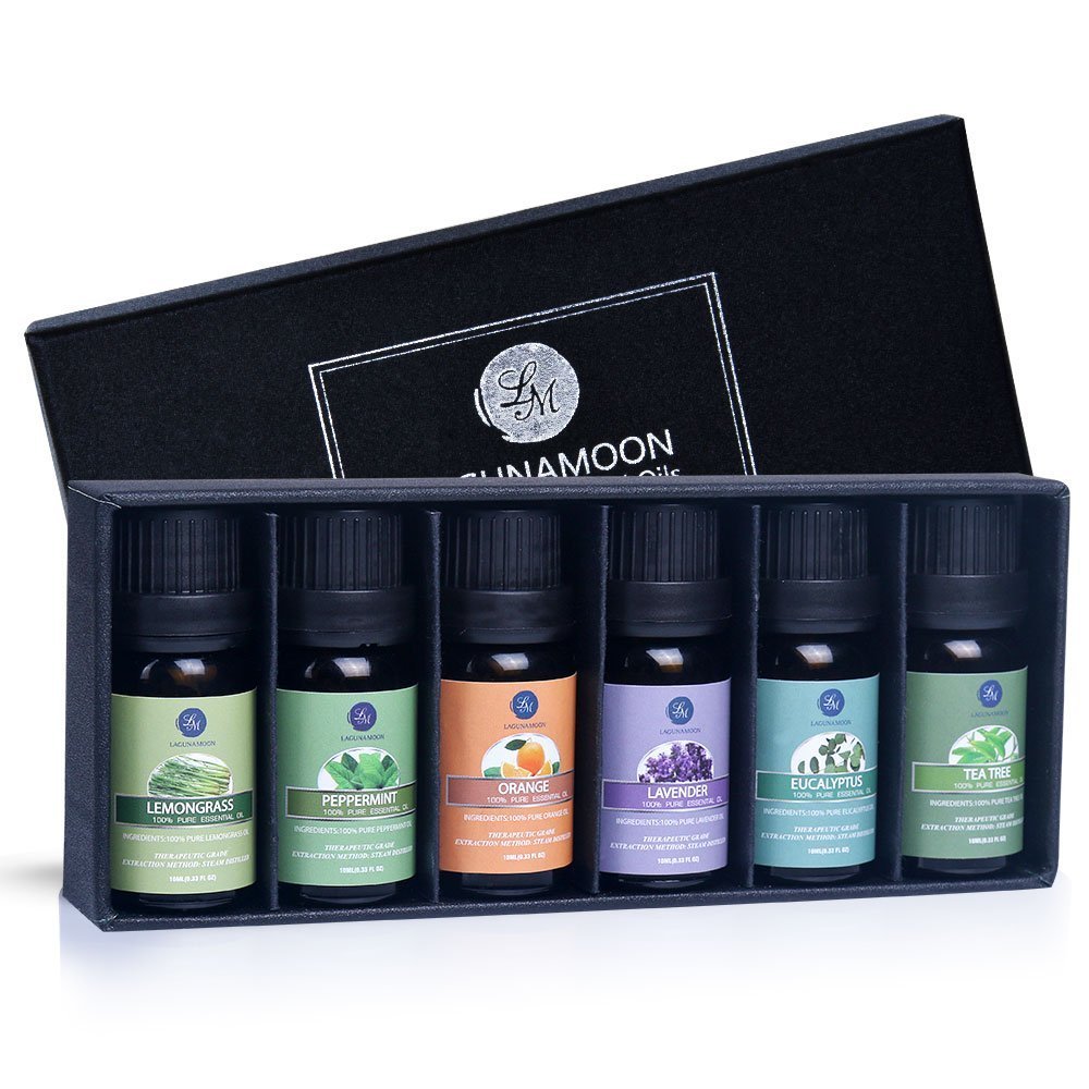 Lagunamoon Essential Oils Top 6 Gift Set Pure for Diffuser, Humidifier,...