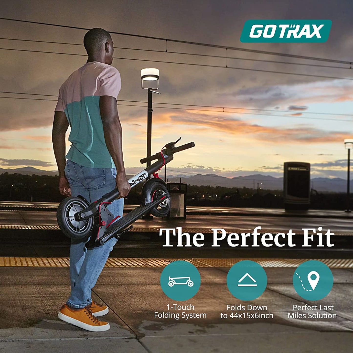 Gotrax GXL V2 Electric Scooter, 8.5" 43.3" x 17.1" x 14.6", Matt Black