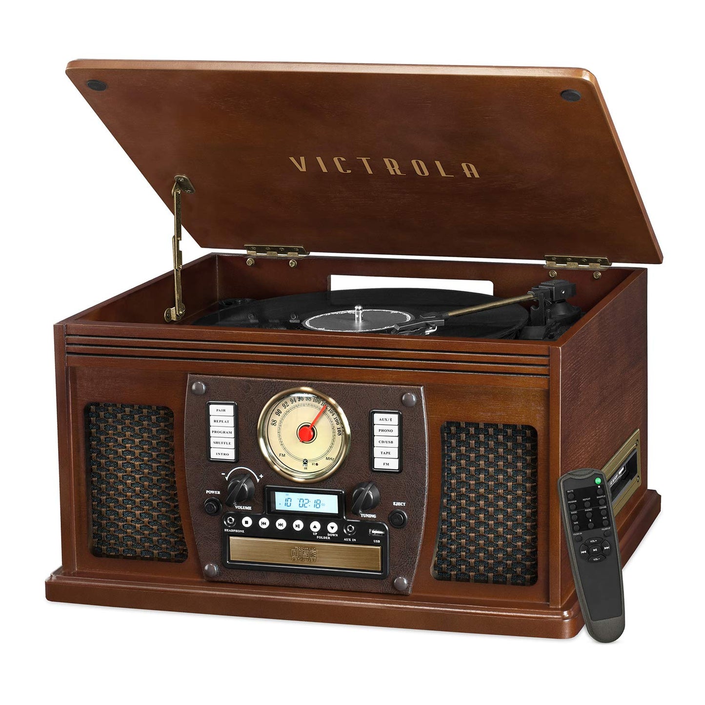 Victrola Navigator 8-In-1 Classic Bluetooth Record 1SFA, Brown (Espresso)