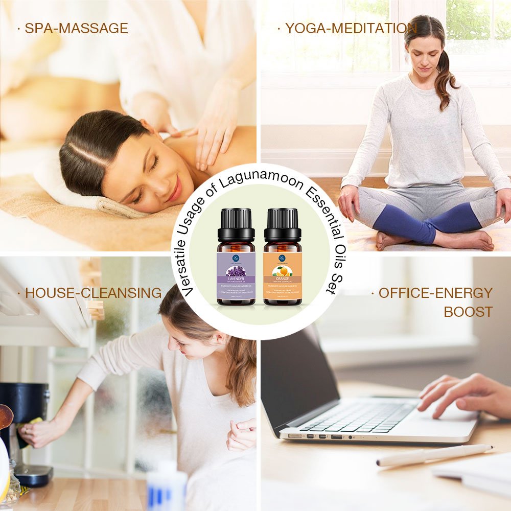 Lagunamoon Essential Oils Top 6 Gift Set Pure for Diffuser, Humidifier,...