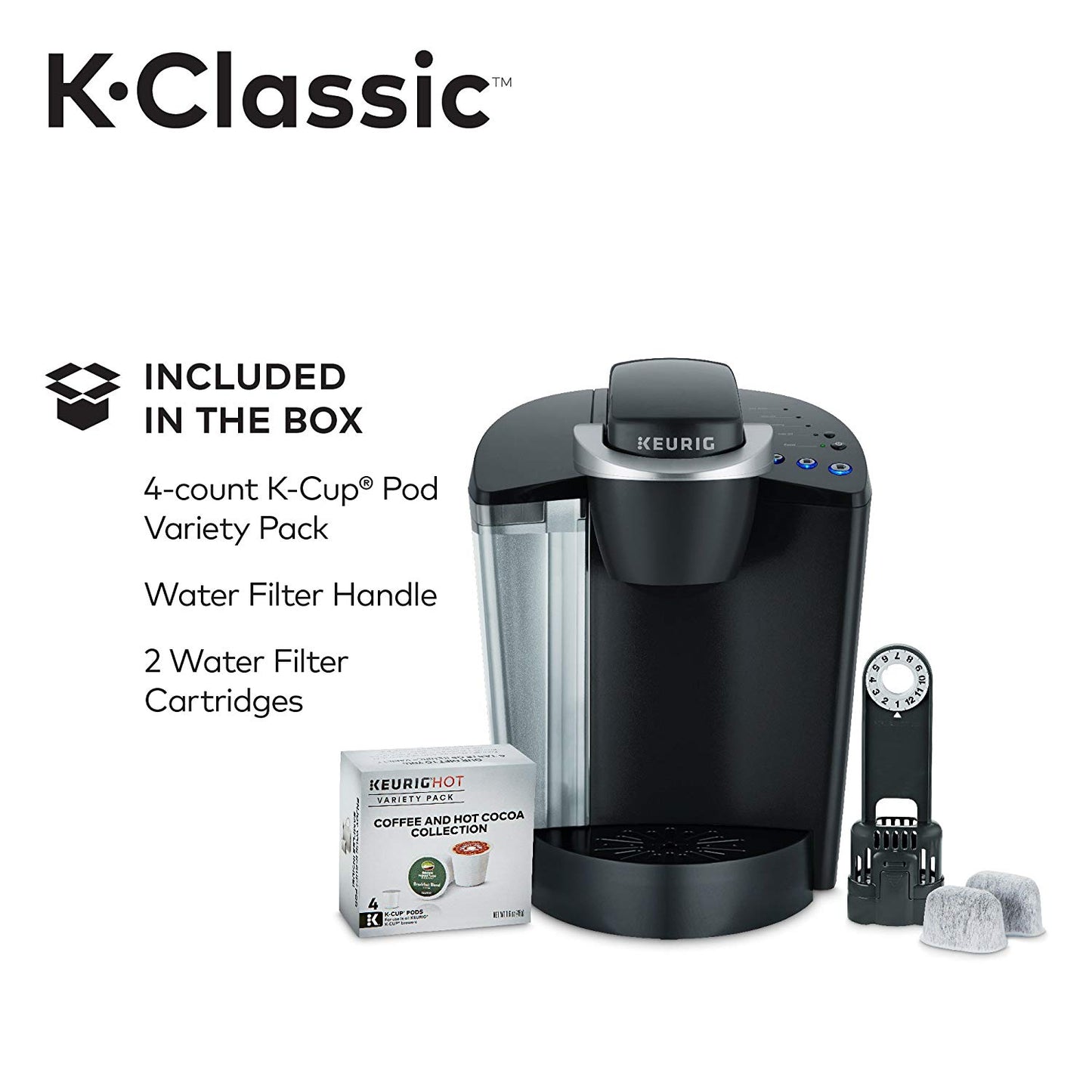 Keurig K-Classic Coffee Maker, Single Serve K-Cup Pod Brewer, 6 Black