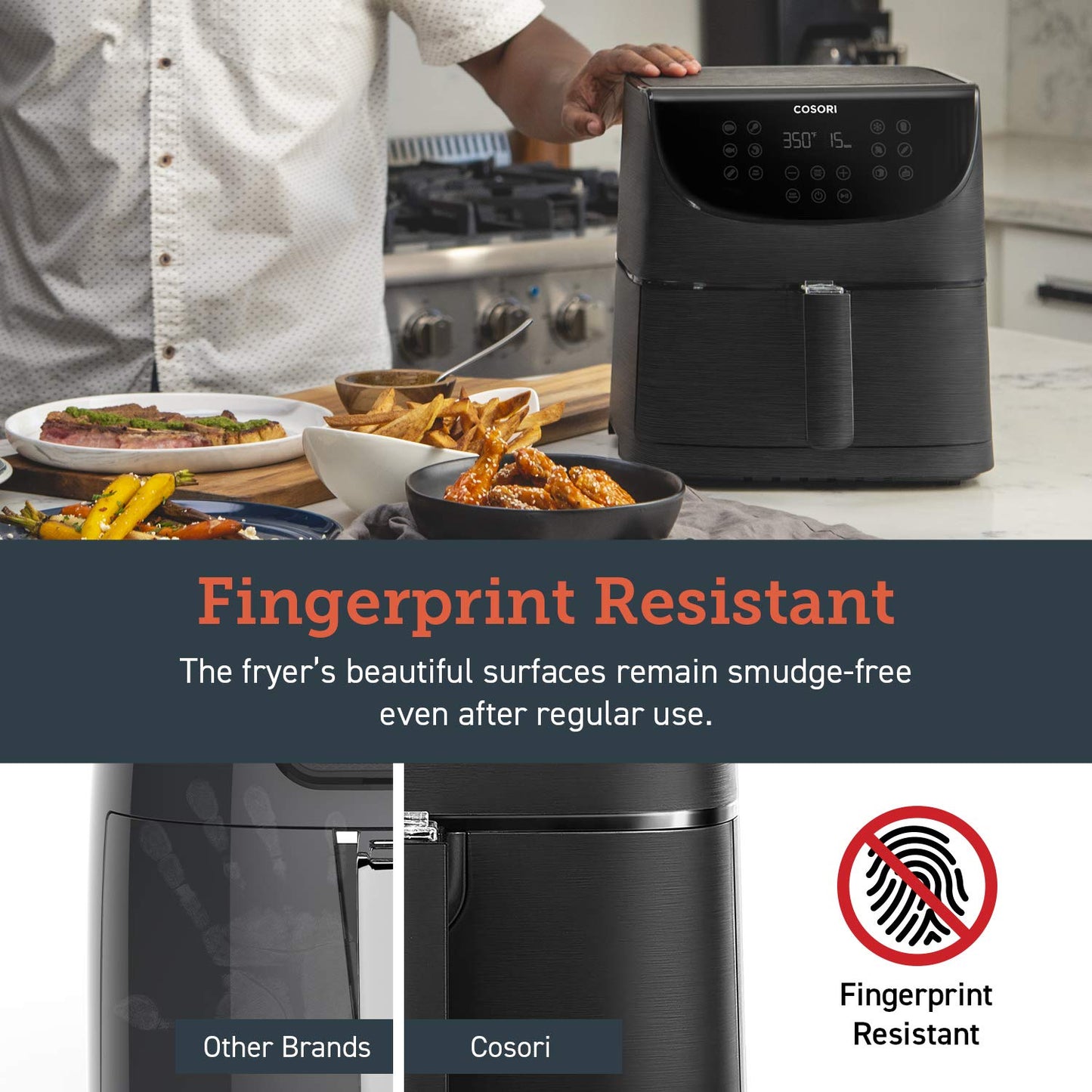 COSORI Air Fryer(100 Free Recipes Book), 1500-Watt Programmable 3.7QT, Black