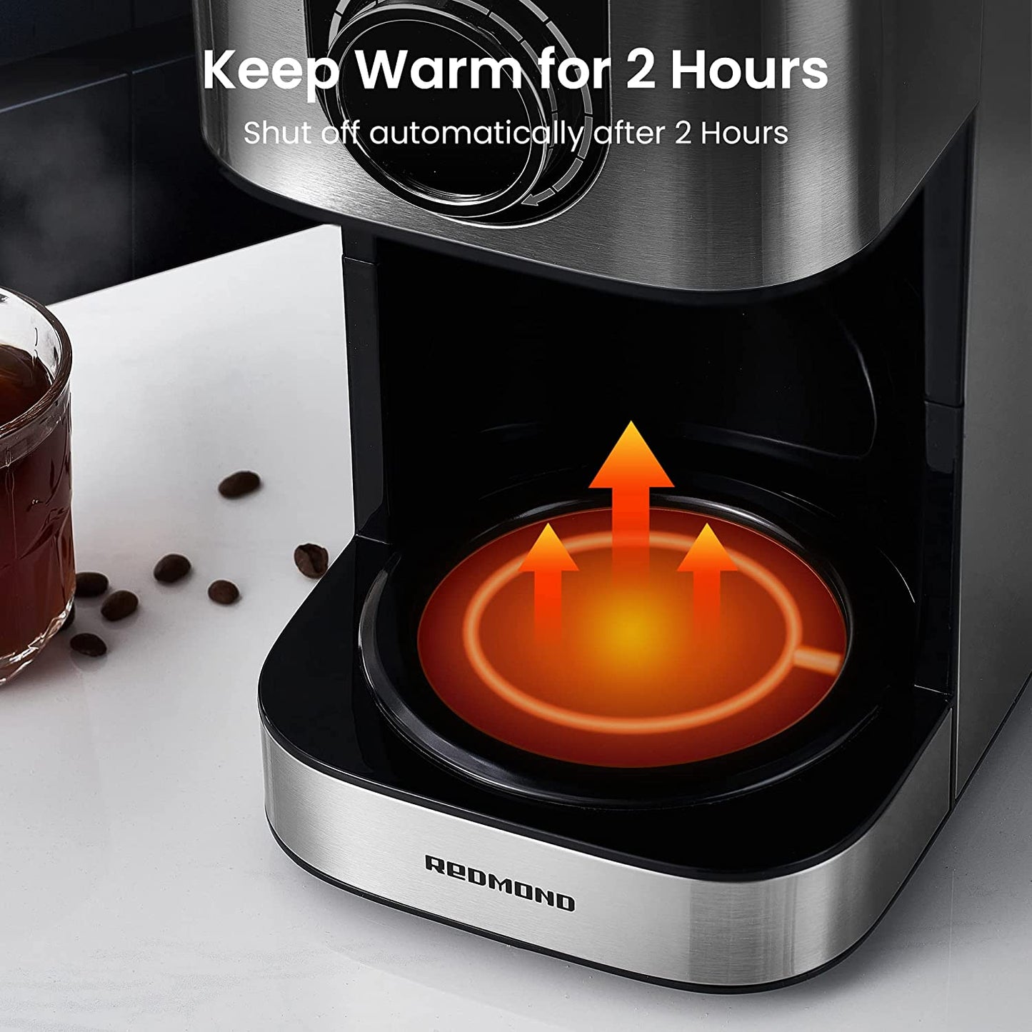 REDMOND Programmable Coffee Maker, 10 Cup Drip Machine Stainless...