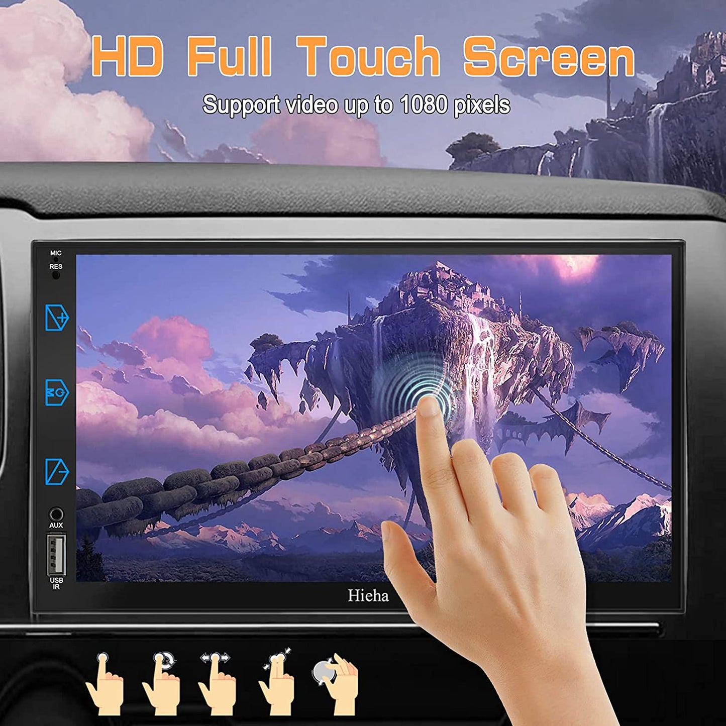 Car Stereo Compatible with Apple Carplay & Android Auto, Hieha 7 Inch Black