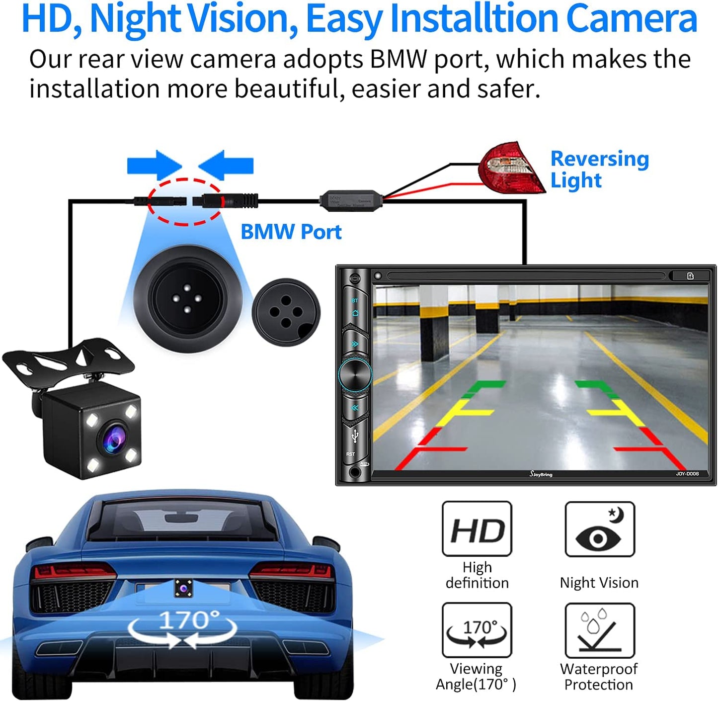 Double Din Car Stereo Compatible with Voice Control Apple Carplay - 7 Inch...