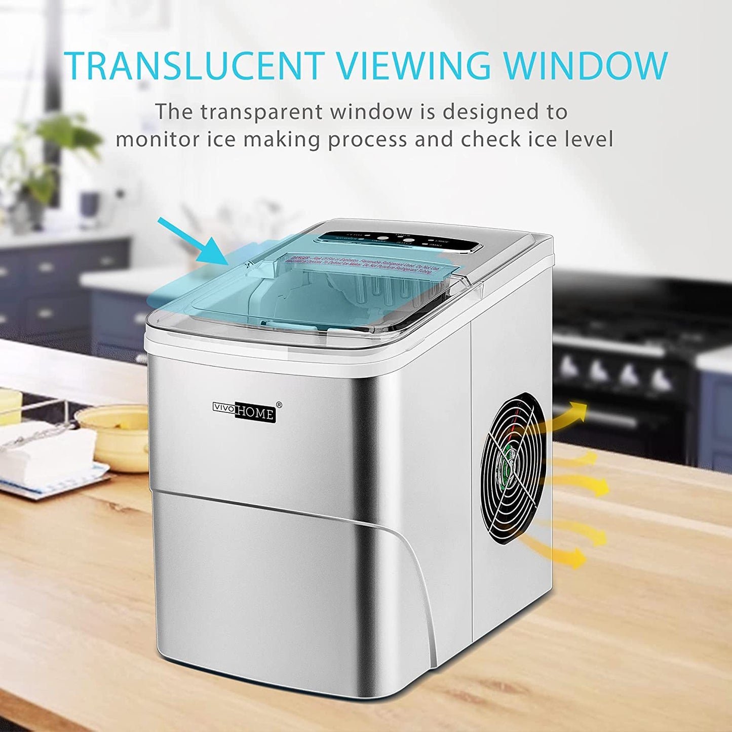 VIVOHOME Electric Portable Compact Countertop Automatic Ice Cube 26lbs / day