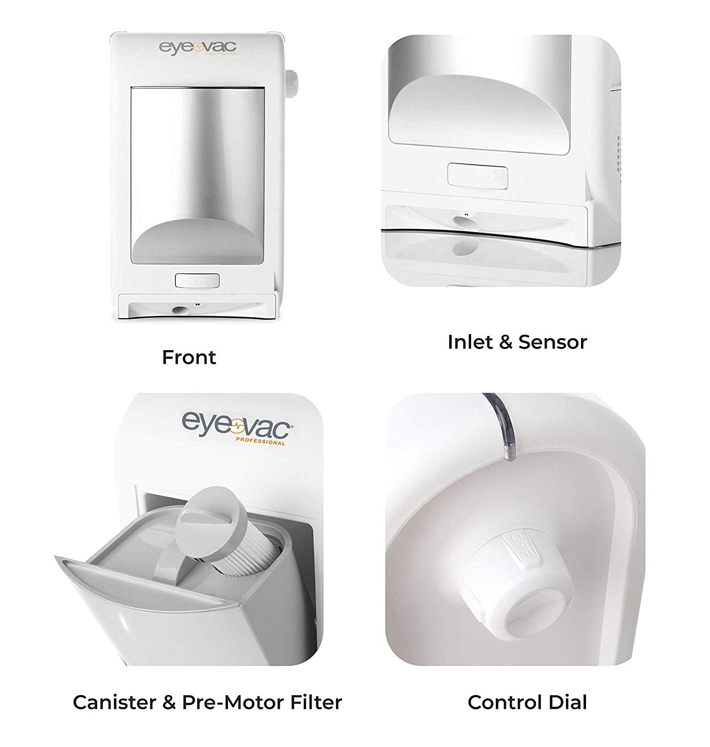 EyeVac PRO Touchless Stationary Vacuum - 1400 Watts Professional White