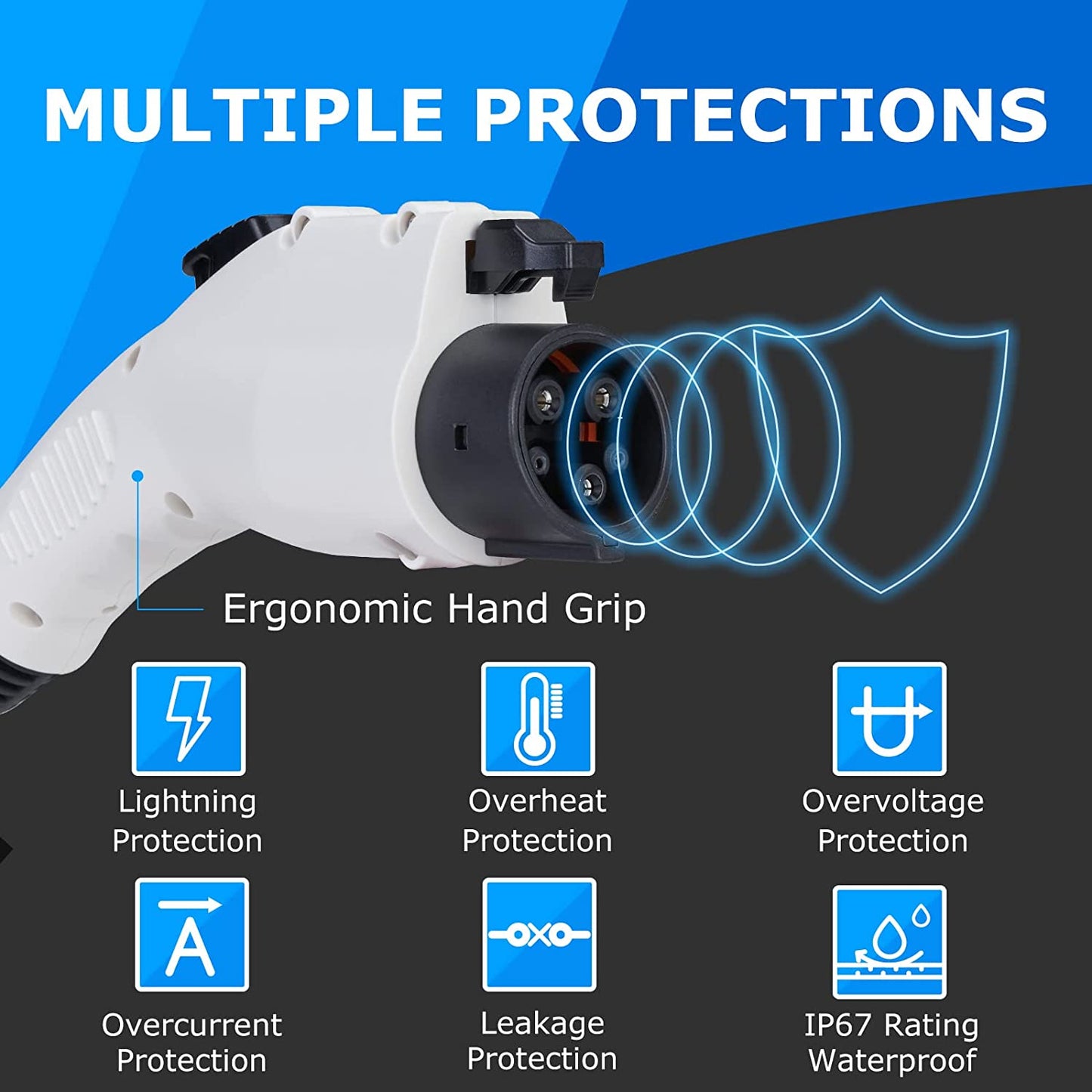 BougeRV Level 2 EV Charger, 240V 32Amp 25 Feet Charging Cable, Portable EVSE...