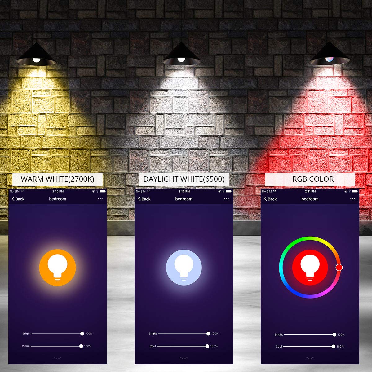 LE LampUX WiFi Smart Light Bulbs Works with Alexa, Google Assistant, IFTTT,...