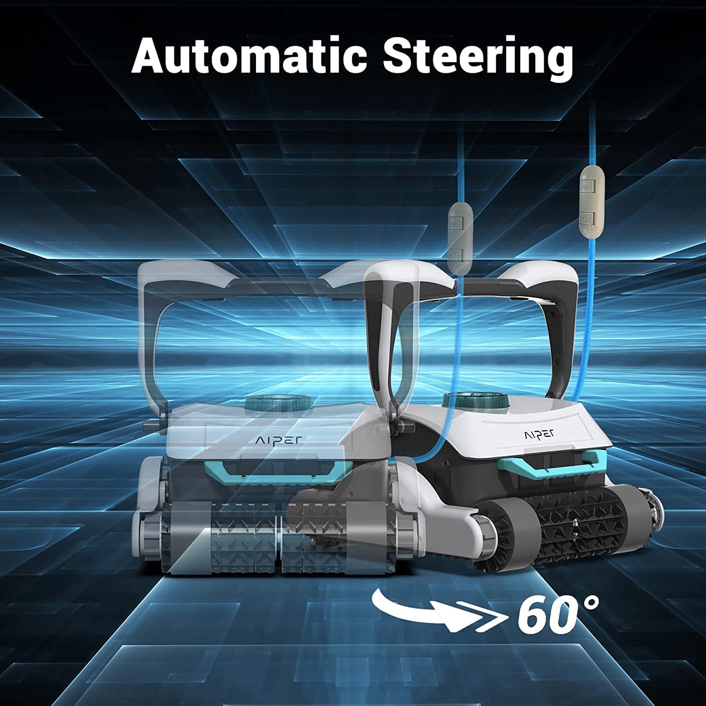 AIPER【Newest Tech】 Robotic Pool Cleaner with Wall Climbing, Automatic Gray