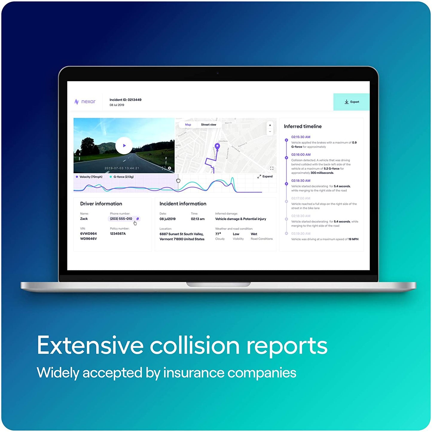 Nexar Beam GPS Dash Cam | HD Front | 2022 Model | 32 GB 32 GB, Black