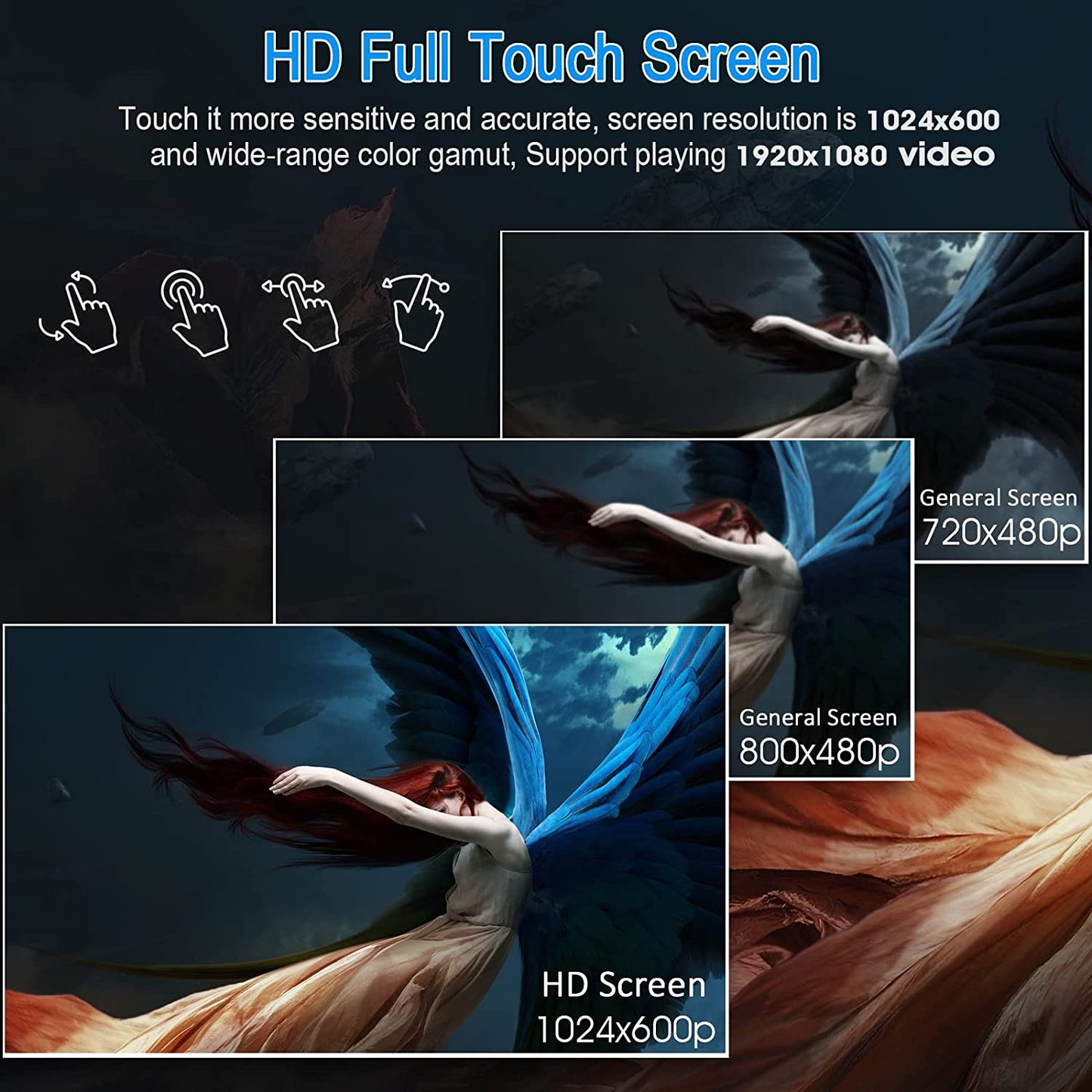 Hieha Car Stereo Compatible with Apple Carplay and Android Auto, 7 Inch Black