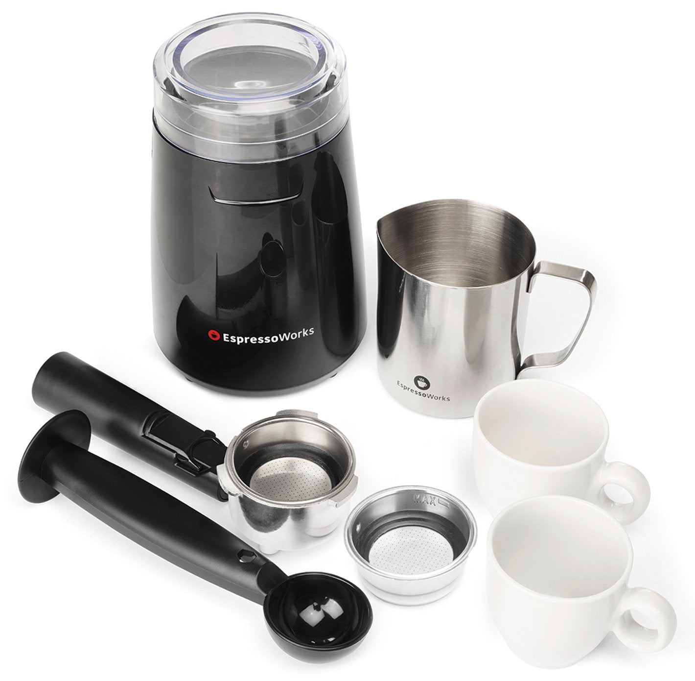 EspressoWorks 7 Pc All-In-One 9.75L x 11.5H x 9.0W, Black, Stainless Steel