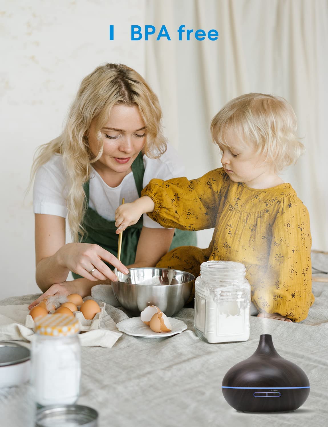 Meross Smart WiFi Essential Oil Diffuser Works with Dark Wood Grain